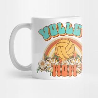 Groovy Volley mom Retro gift for funny mother Vintage floral pattern Mug